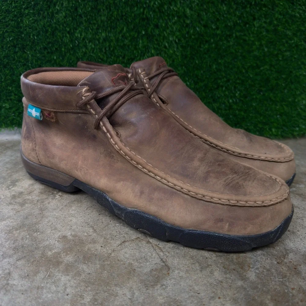 Vintage Y2K Twisted X Leather Chukka Driving Moc Western Workwear Brown 10M